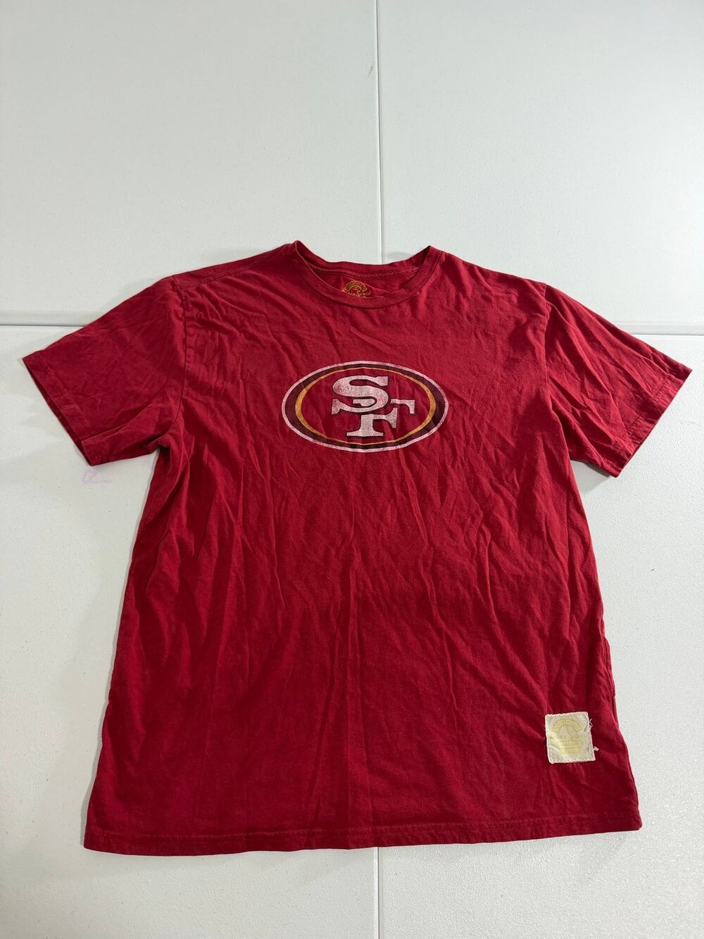 San Francisco 49ers T Shirt Mens Large Red Retro Sport NFL Vintage Style Logo